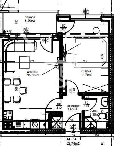 Двустаен апартамент в Южен! - 844-