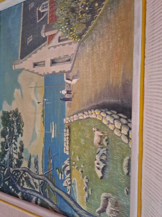 tablou vechi pictura pe panza 51/41 cm semnat Le Lorrain