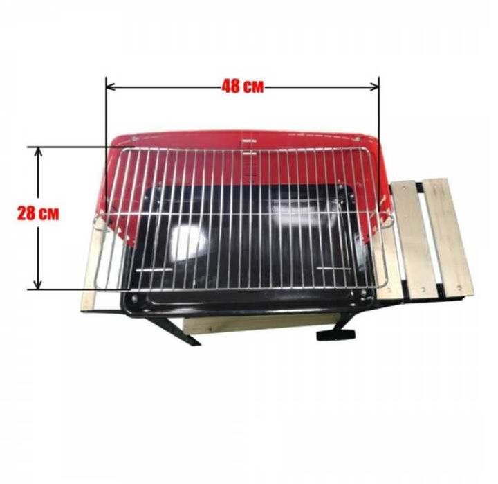 Скара, грил, барбекю на дървени въглища с поставкa дръжка и колелца.