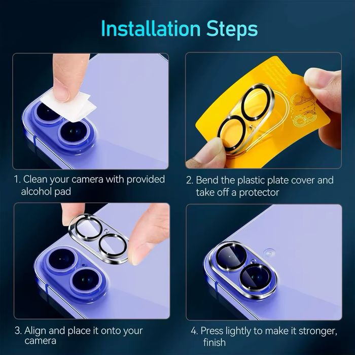 Протектор за камера за iPhone 11/12/13/14/15/16 17 PLUS, PRO и PRO MAX