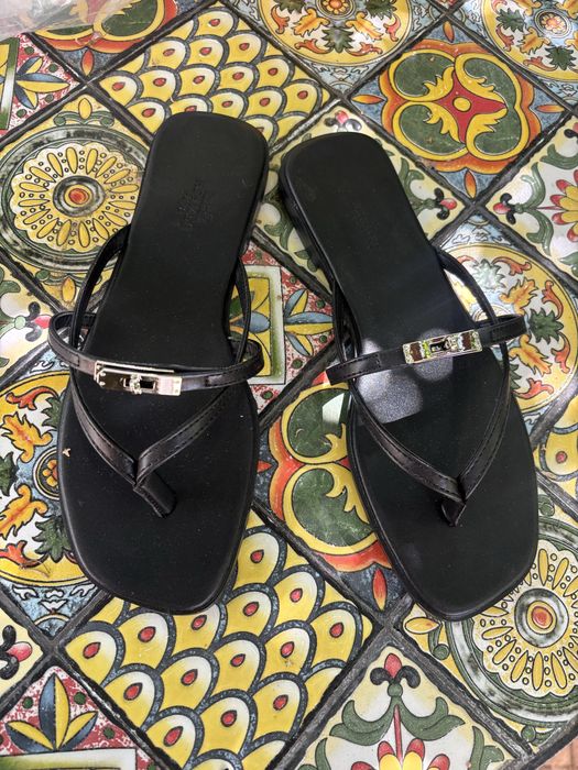 papuci hermes piele naturala