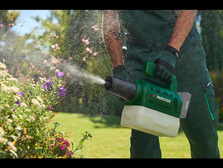 Pulverizatorl pe acumulator Parkside 20V contra paraziți și buruieni