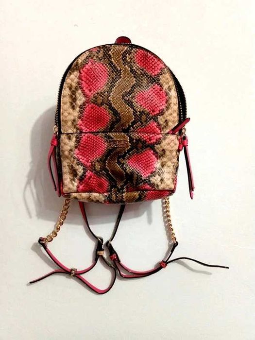 Victoria secret backpack snake skin print pink brown gold