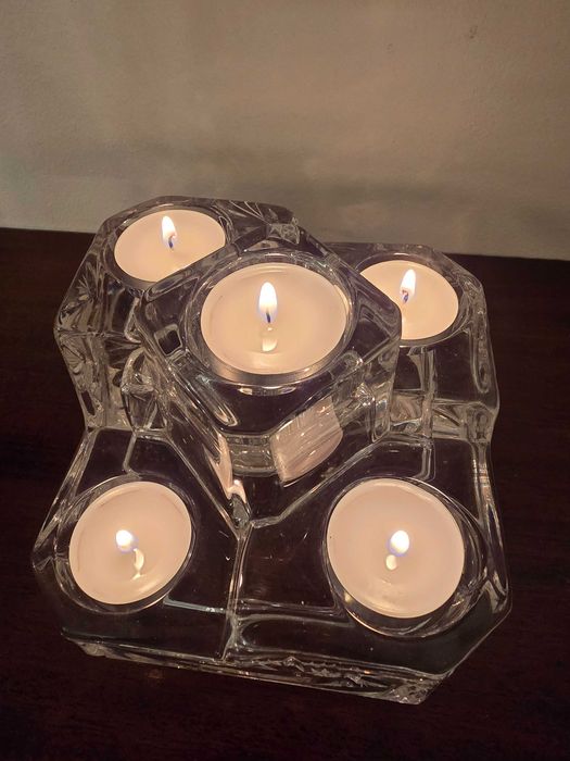 Suport pentru lumanari din cristal taiat manual- Partylite