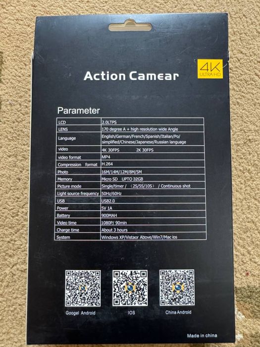 Action Camear (4 K ultra HD)