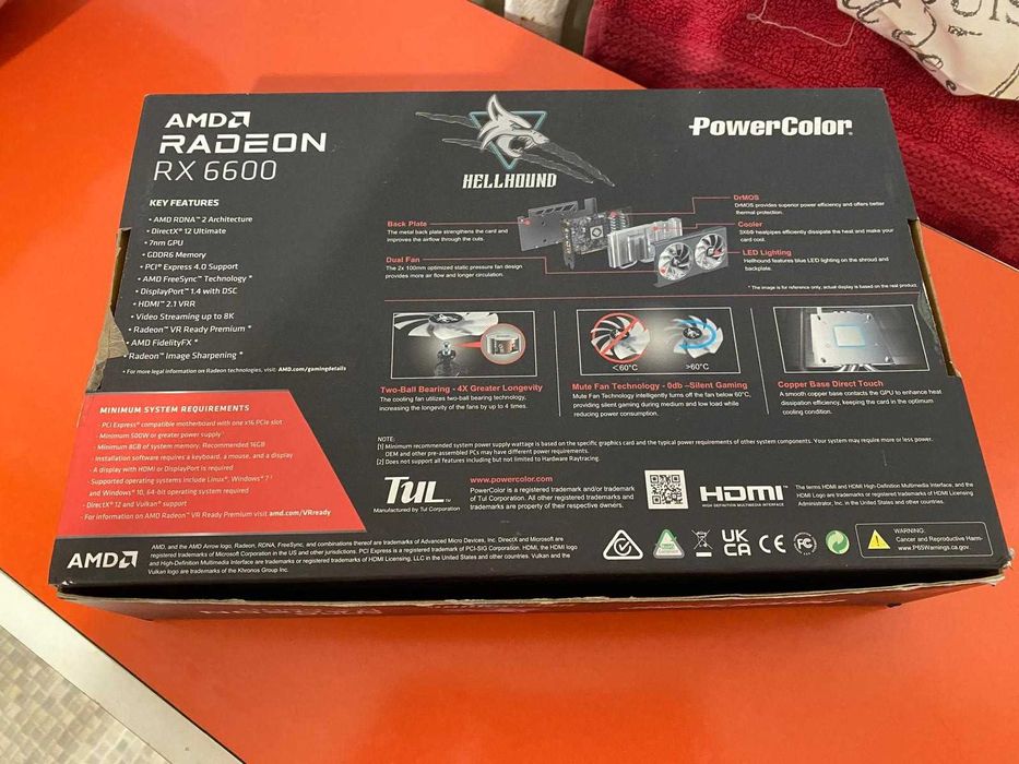 Placa video PowerColor RX6600 defecta