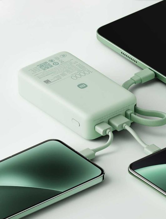 Power Bank Xiaomi 10000mAh 45W со встроенным кабелем Type-C и дисплеем