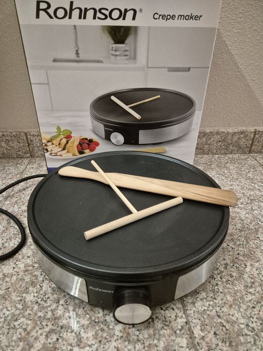 Уред за палачинки Rohnson - R-2202, 1200W, 30 cm, черен/сив