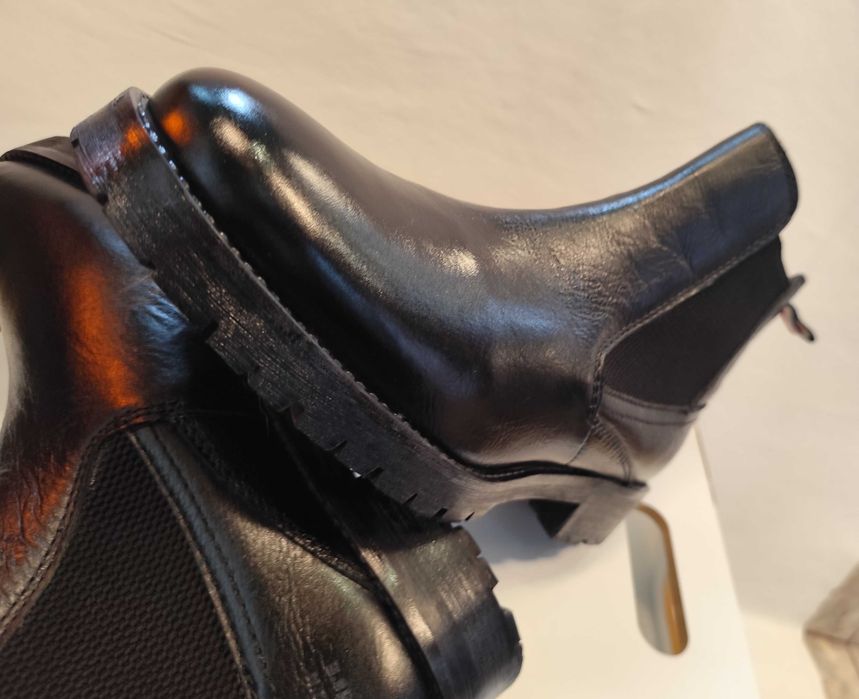 Ghete chelsea 44 premium Daniel Hechter piele naturala moale negru