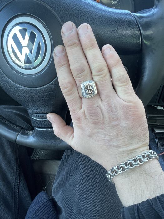 Печатка серебро с золотом