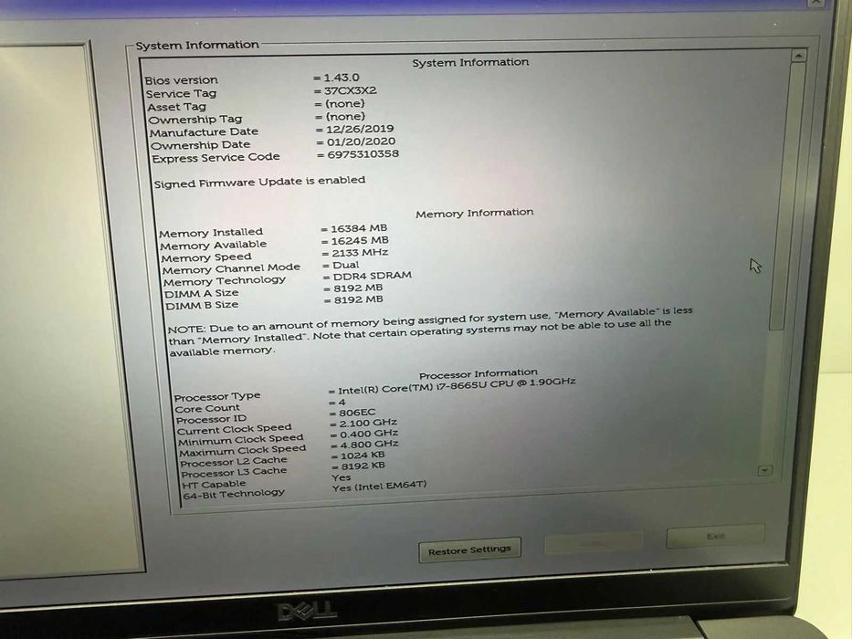 Laptop SH Dell Latitude 7400 i7-8665U 16gb ram ssd 512 nvme baterie noua originala