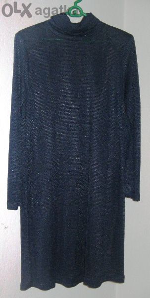 елегантна тъмносиня плетена рокля, от бутик