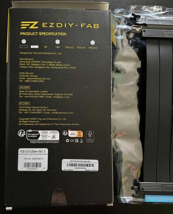 Cablu Riser PCI-E Gen 5 EZDIY-FAB PCIE 5.0 X16