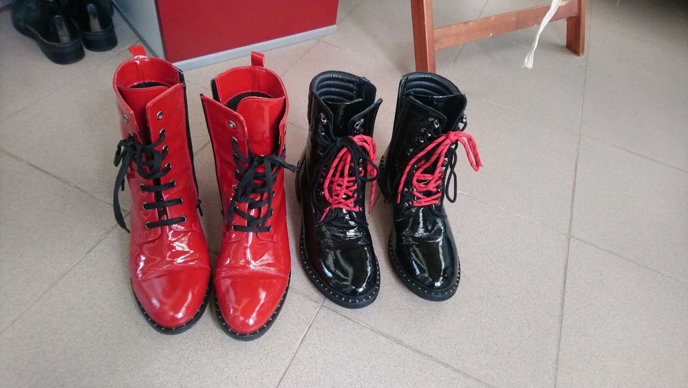 Боти естествена кожа и лак