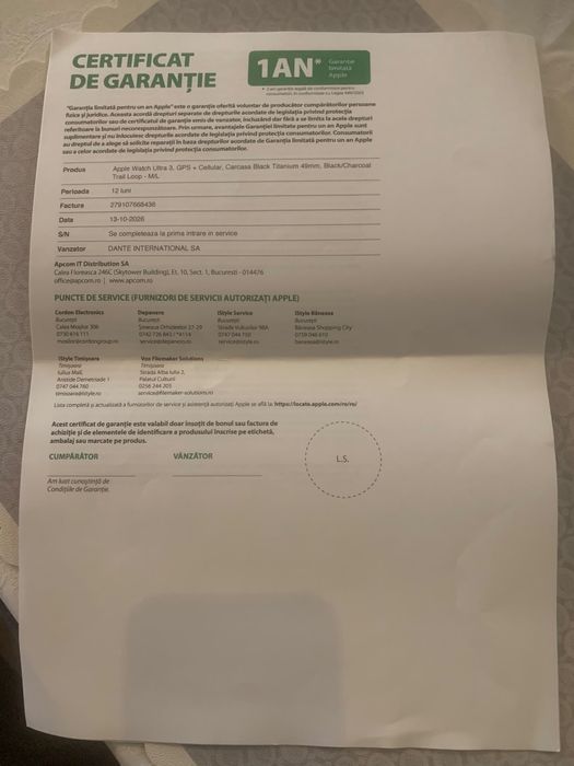 Vand ceas apple watch ultra 3