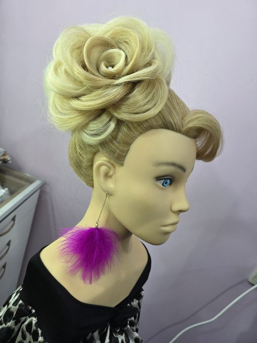 Дълги обеци с големи меки пера (пух)