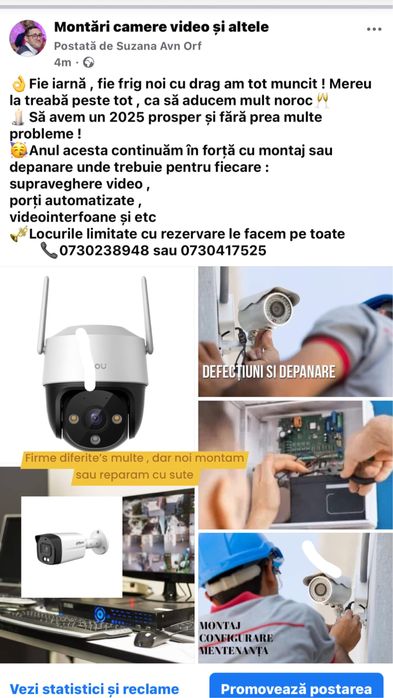 Montaj profesional impecabil -camere supravegherevideo și videointerfn