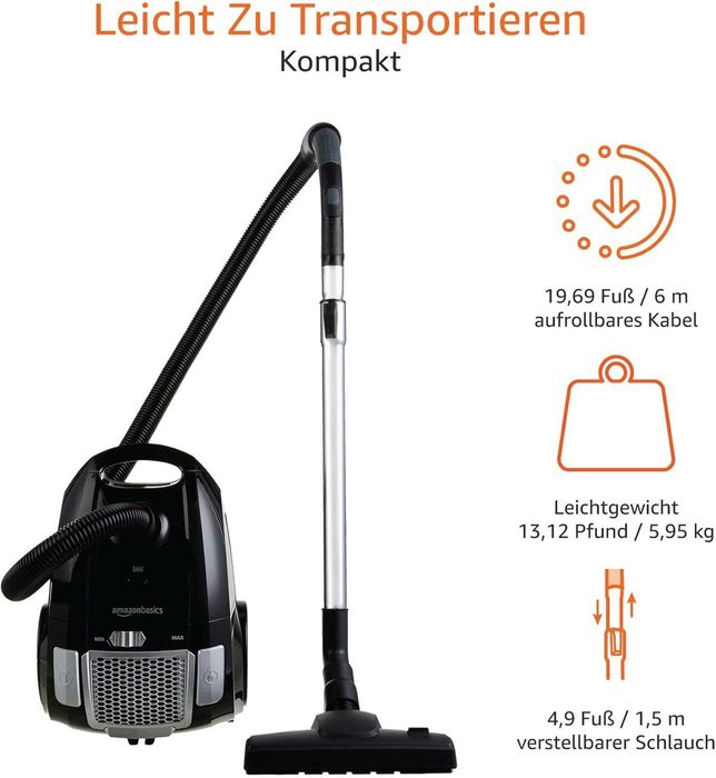 Прахосмукачка с торба Amazon Basics 700W 3.0L