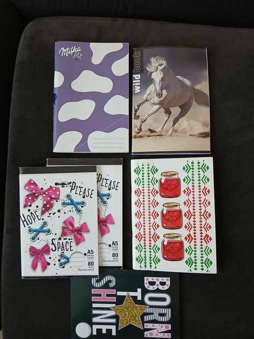 Тетрадки формат А5, папки джоб и папки за в класьор