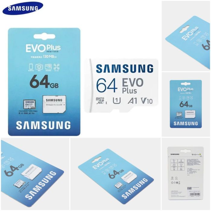 SAMSUNG EVO Plus microSDXC UHS-I – 64GB xotira kartasi + SD adapter