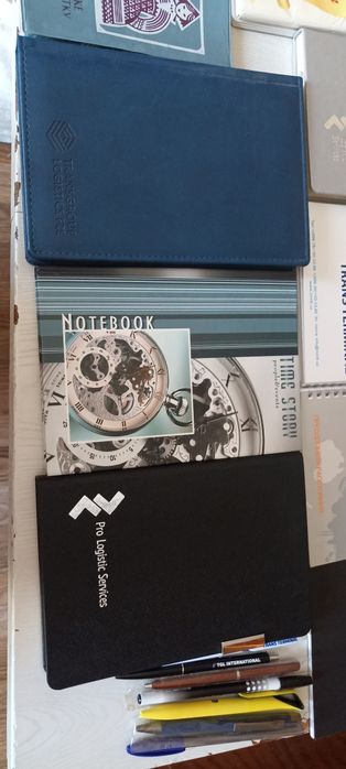 Ежедневники, блокноты новые, офицерская линейка, ручки