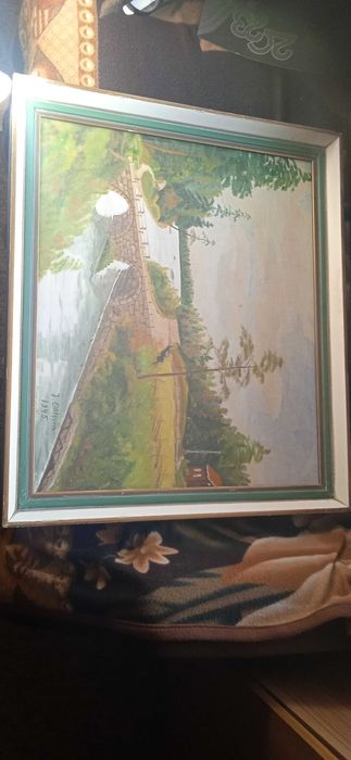 Шведски  художник Ohlsson  1945 г маслена картина