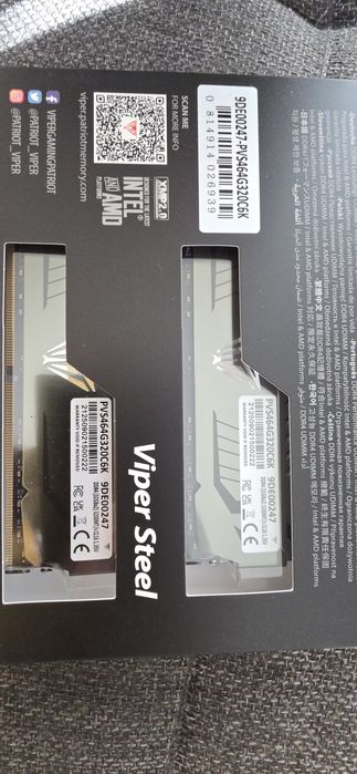 Memorie Ram Patriot Viper Steel DDR4 64 GB 3200 CL16 Kit Garantie