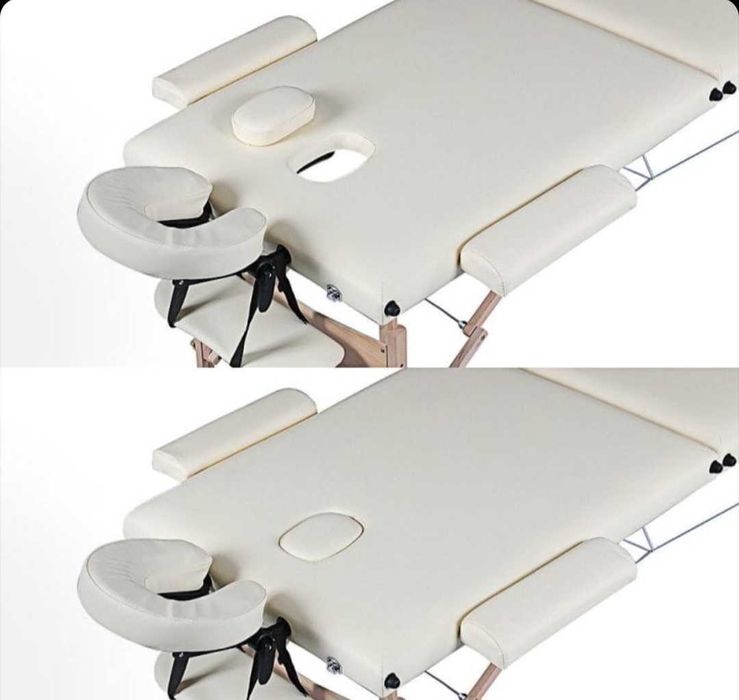 Двусекторна дървена козметична масажна кушетка –бял и черен цвят