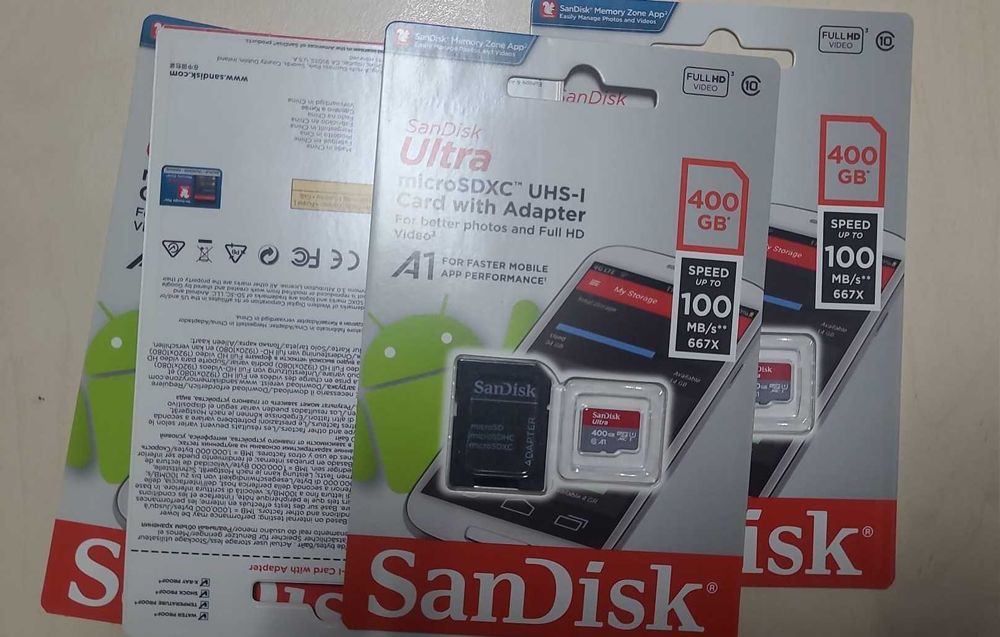 Card de memorie SANDISK Ultra microSDHC, 400GB, A1, UHS-I, U1, Class 10, 120MB/s, Adaptor