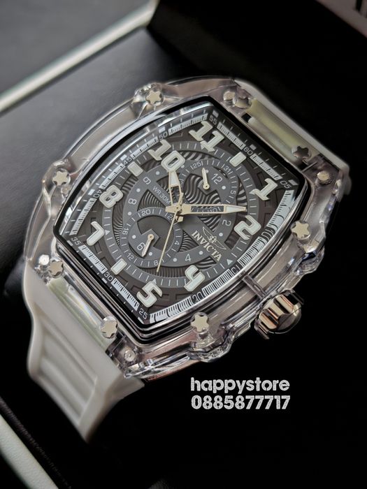 INVICTA Cyclone white/silver 49 mm, Инвикта нов ръчен часовник