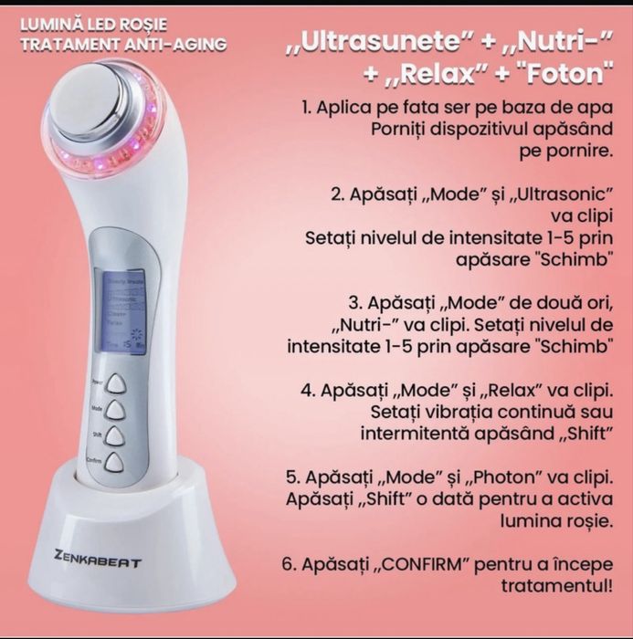 Aparat profesional pentru tratament curatare faciala completa