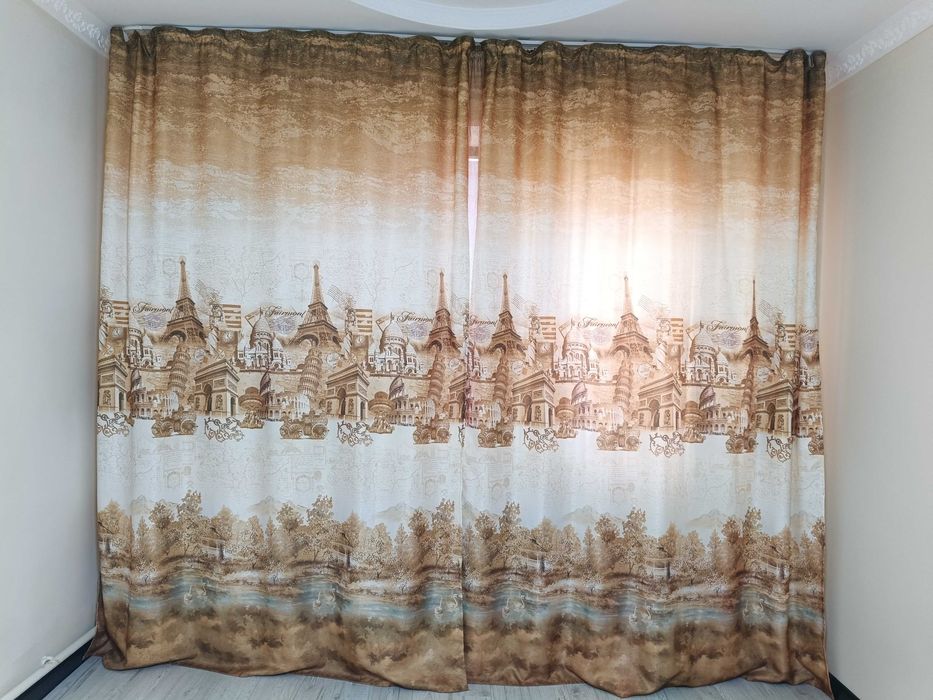 Шторы с тюлем на стену 2,8х3