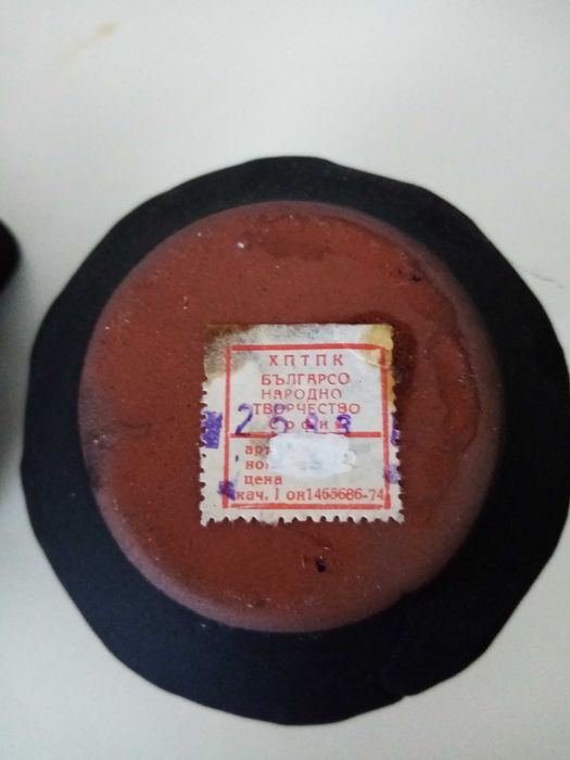 Керамичен чер комплект/ваза и фруктиера/, стъклена фруктиера.