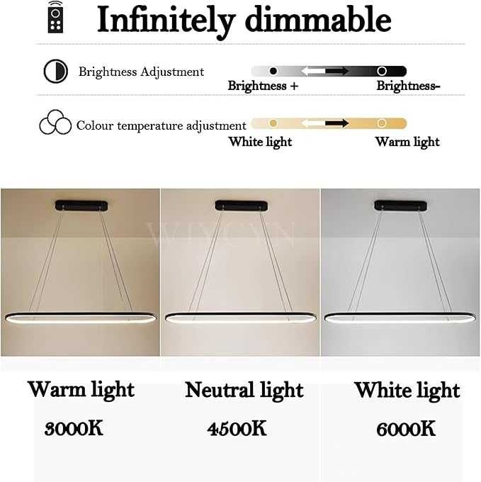 Лед LED висящ полилей, лампа за трапезна маса с дистанционно 203-1,2