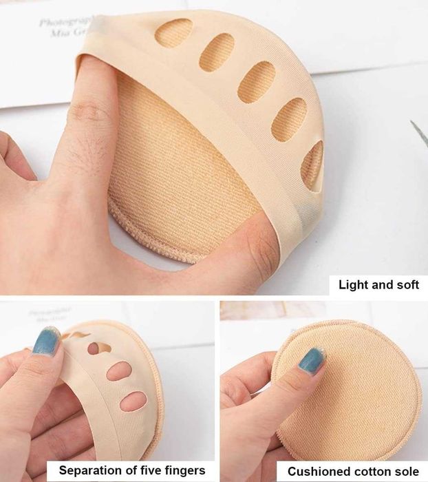 Set 2 perechi Pernite metatarsiene cu separator de degete unisex bej