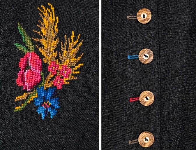 Sacou din In cu broderie de mână