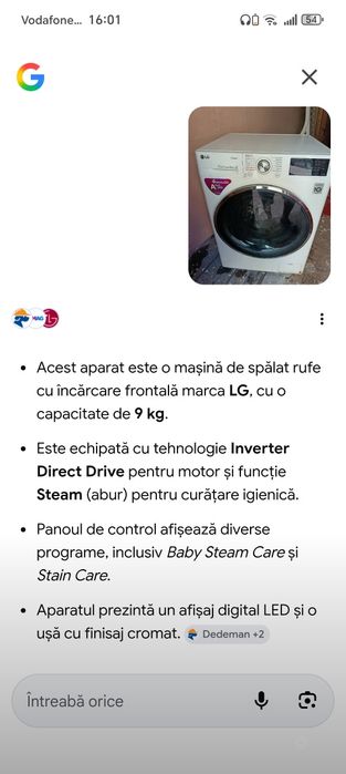 Vând mașină de spălat rufe LG.