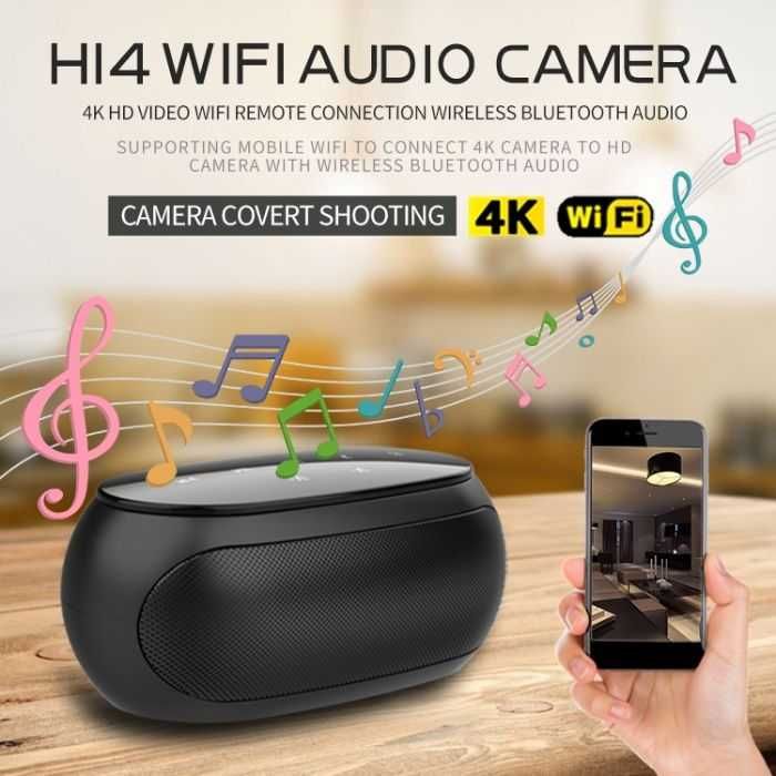 Boxa Bluetooth Portabila H14 Camera Ascunsa Spion 4K UltraHD WIFI LIVE