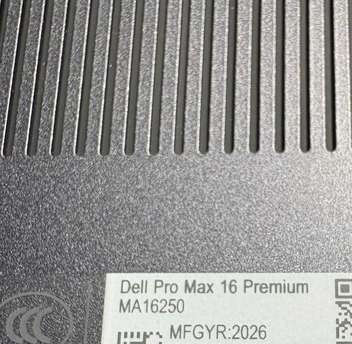 Dell PRO MAX 16 Premium  16"4K Ultra 7 265H NVIDIA RTX PRO A1000 8GB 64/1