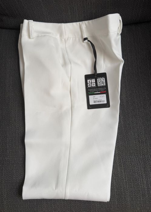 Pantaloni lungi eleganti dama albi