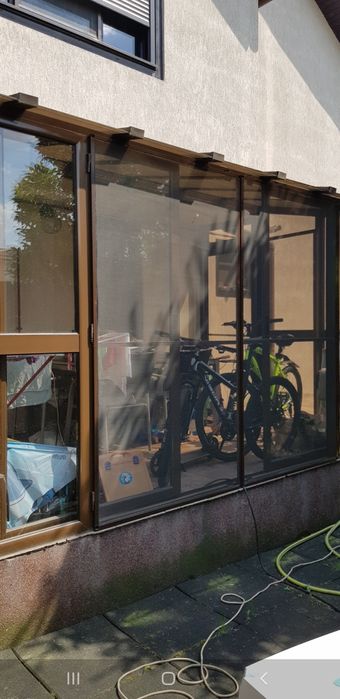 Wintergarten pergole terase cu acoperiș de sticlă și peretii glisanții