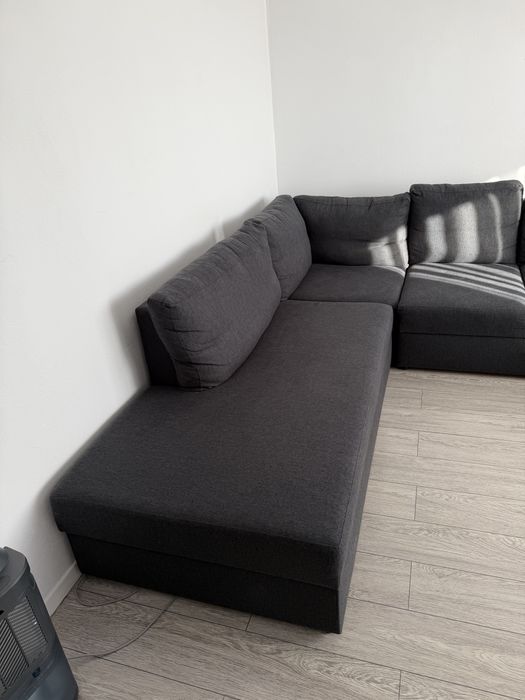 Canapea coltar gri cu doua cutii depozitare