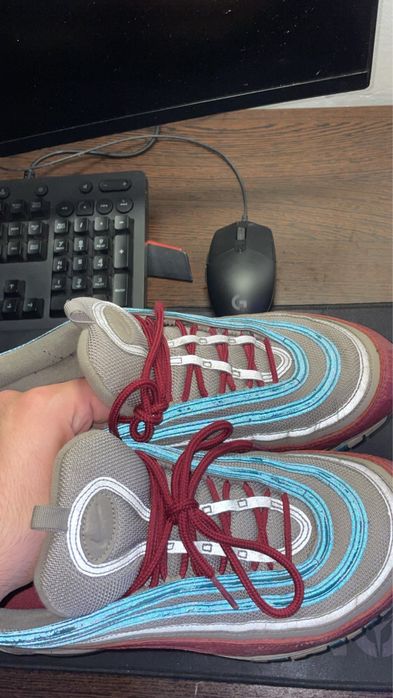 Nike Air Max 97 Light Taupe Geode Teal Team Red