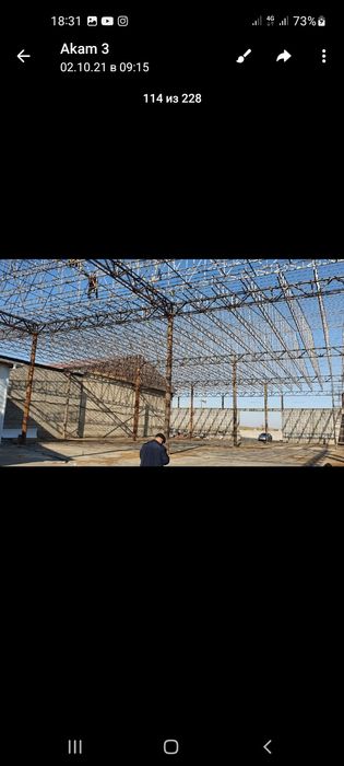 Контейнер профилидан, янги угольникдан том ёпиш хизмати