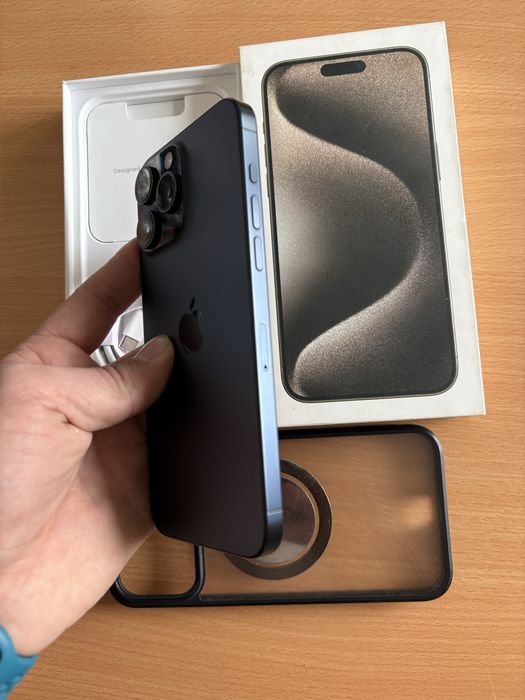 iPhone 15 Pro Max, Blue Titan, impecabil