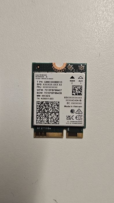 Placa retea laptop wifi 6 si wifi 7 M2 intel