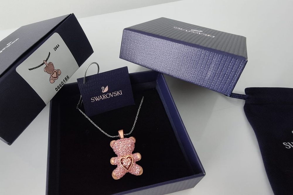 Pandantiv Teddy
Perlă de cristal, Urs, Roz, Placat cu nuanță