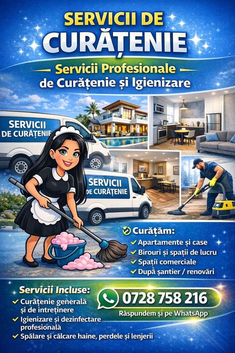 Oferim servicii de curățenie – preț avantajos