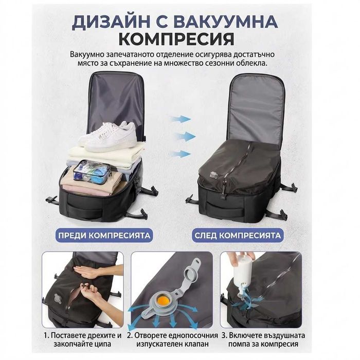 Вакум пътническа раница чанта за багаж за пътуване