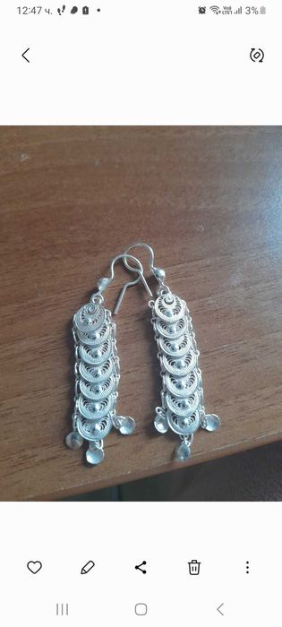 Сребърни   обеци